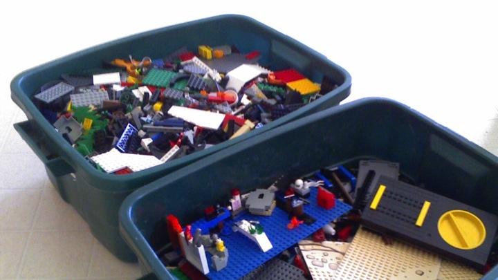 a big box of lego bricks
