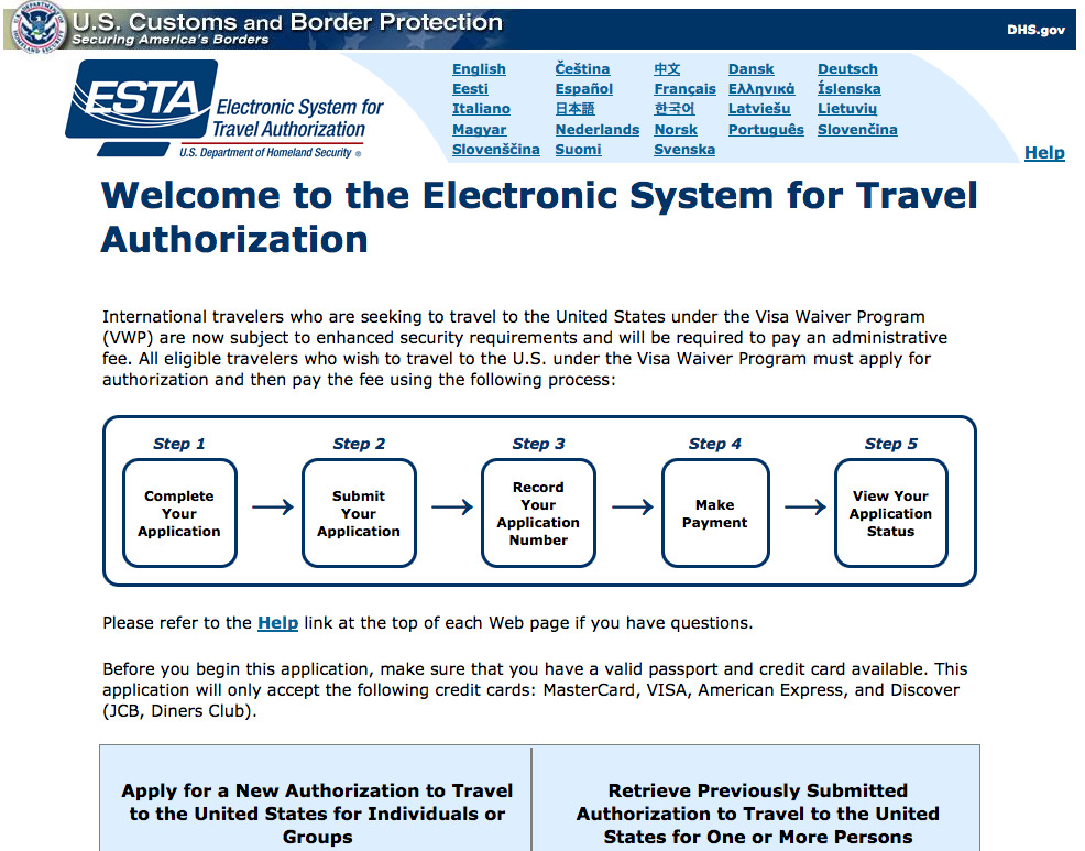 The ESTA web site