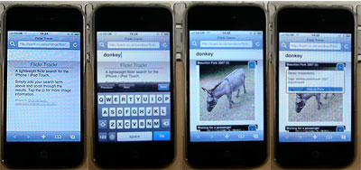 demo of a search on an iphone with flickrtrackr
