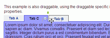 a draggable and closeable tab in action