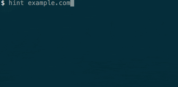 Animation of hint on the command line