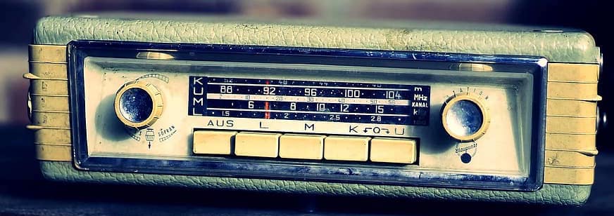 Old car stereo with radio buttons