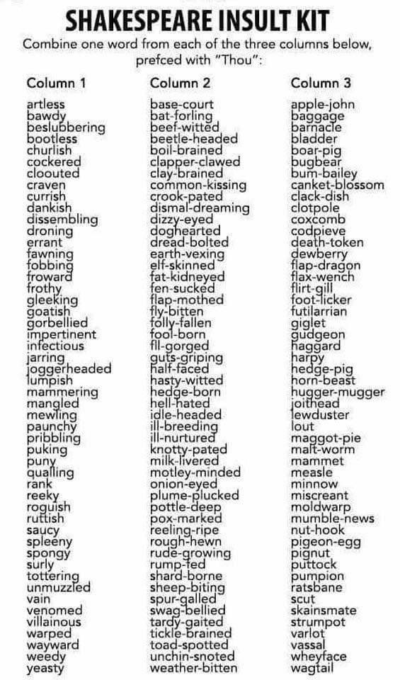 shakespeare insult generator as text on image