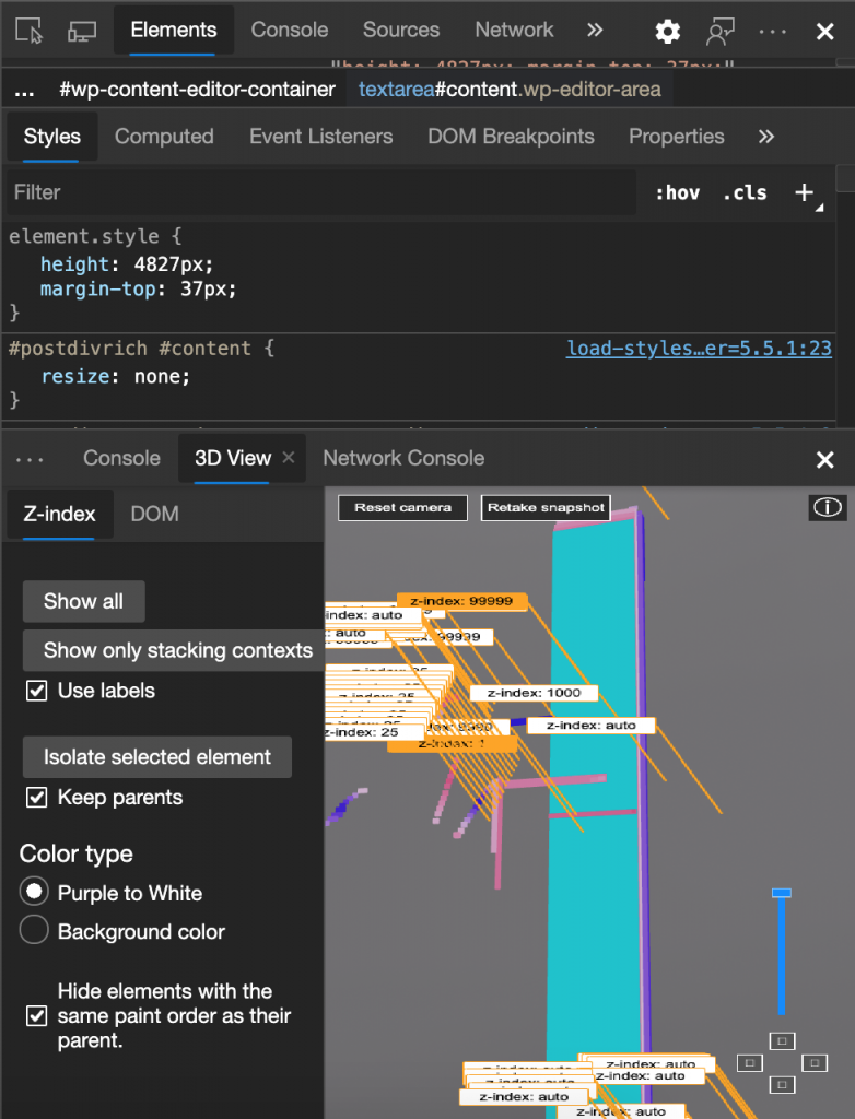 screenshot of 3D Tool developer tools