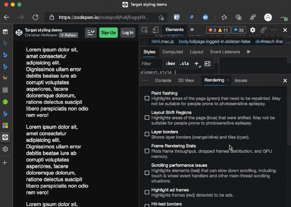 Simulating dark/light mode with developer tools to test the CSS