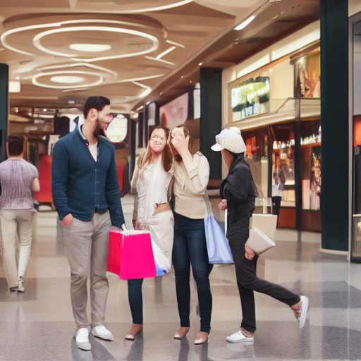 Machine learning generated image of the term mansplaining in the shopping mall