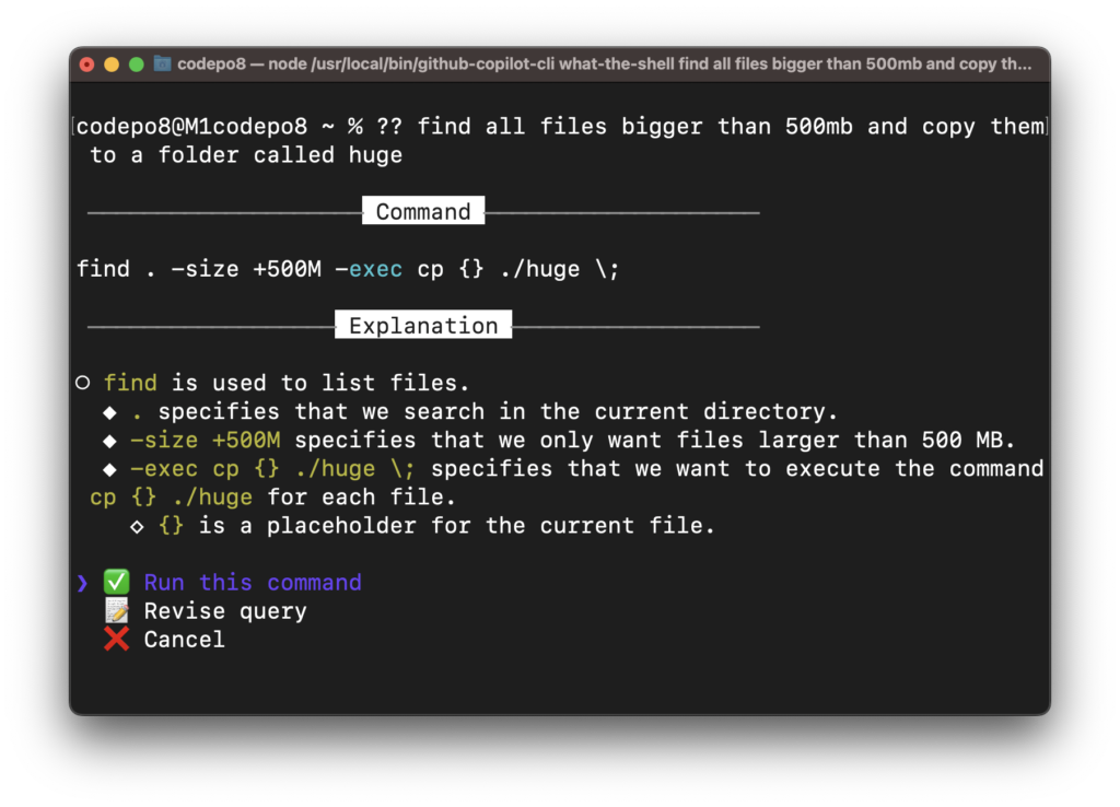 Finding big files in a folder and moving them to a dedicated folder as explained by CoPilot
