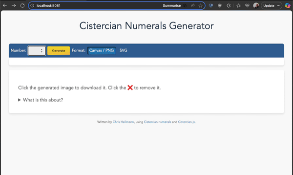 Screen recording of the generator in action