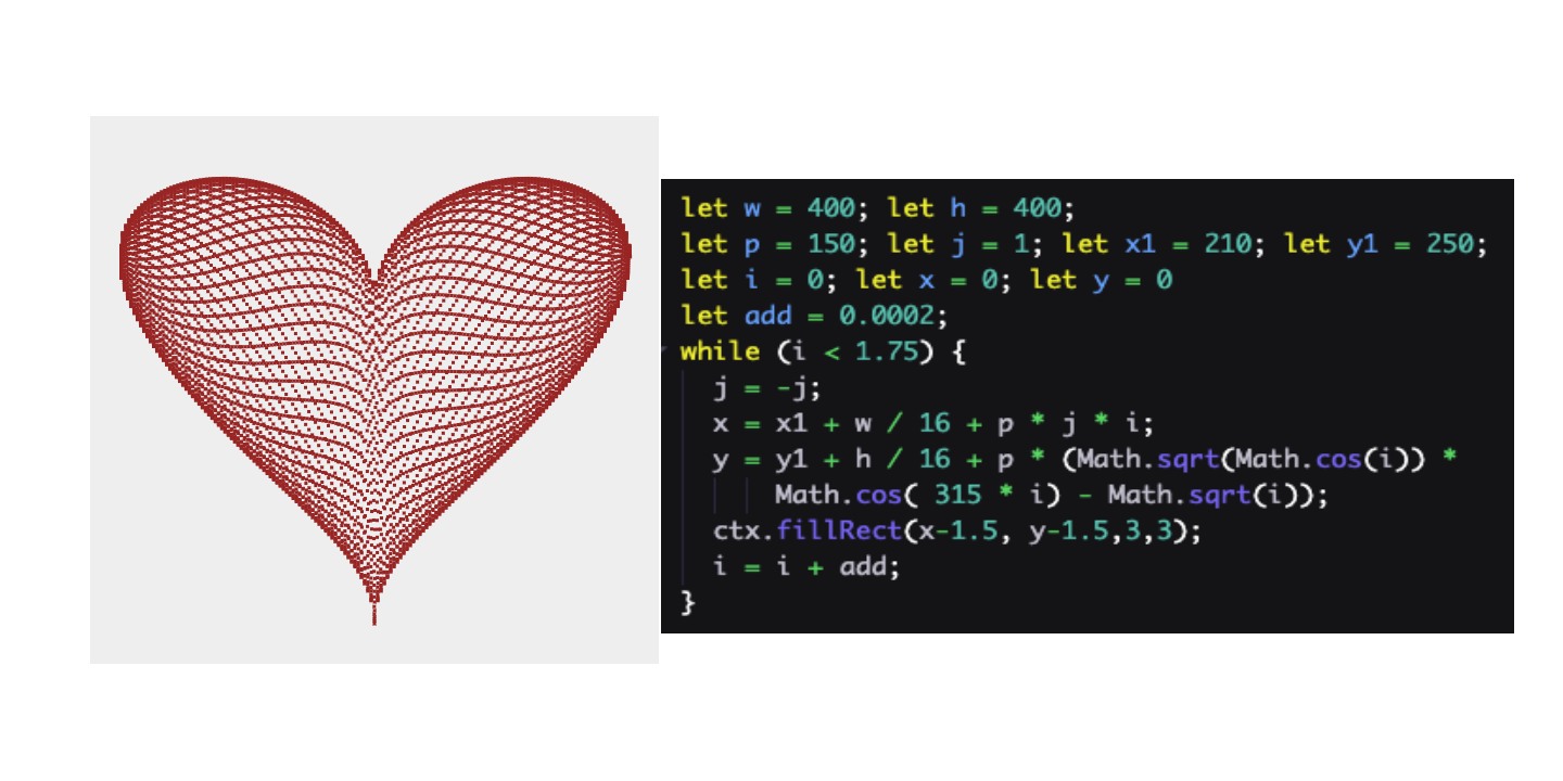 A heart generated by code